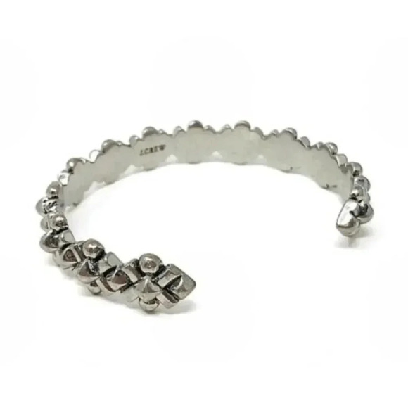 J. Crew Metal Bloom Silver Adjustable Cuff - Picture 2 of 6